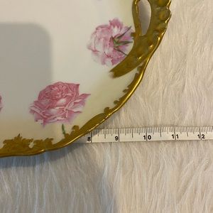 Antique Pink Floral T & V Oval Dish